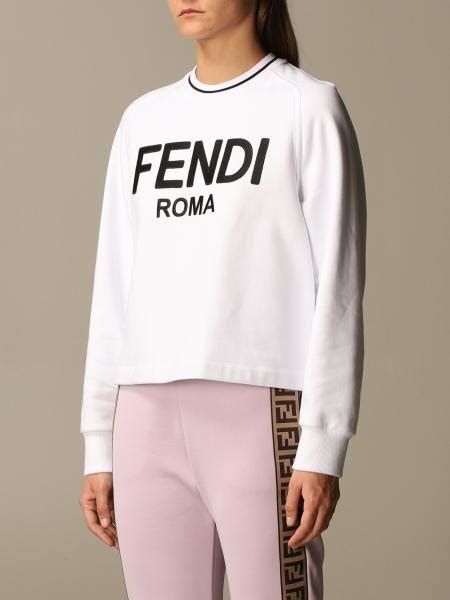 sudadera fendi blanca|Sudadera Algodón Blanco .